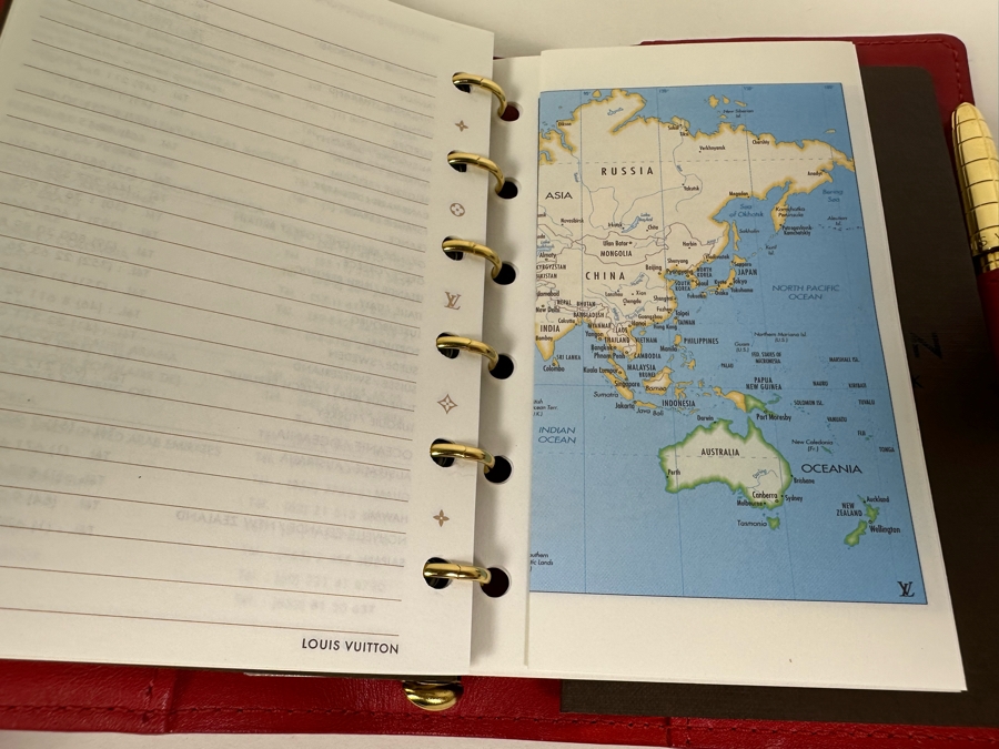 Louis Vuitton Vernis Monogram Agenda Day Planner Address Book With LV Ruler & LV Pen 4.5 X 6 [Photo 14]