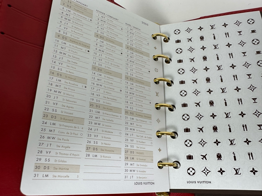 Louis Vuitton Vernis Monogram Agenda Day Planner Address Book With LV Ruler & LV Pen 4.5 X 6 [Photo 16]