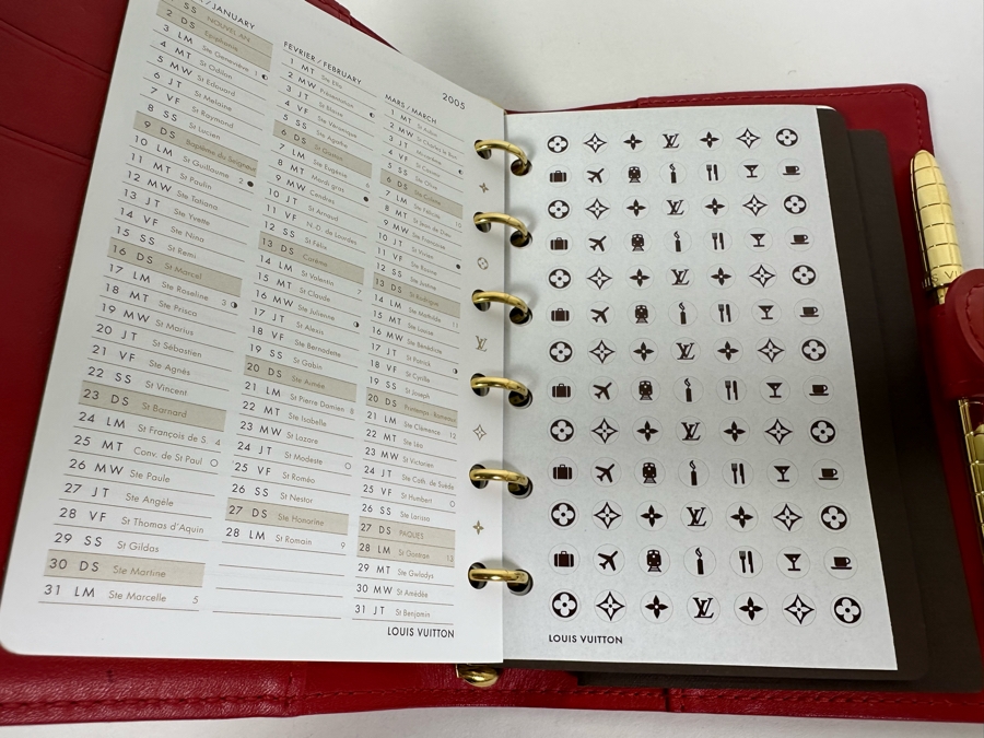 Louis Vuitton Vernis Monogram Agenda Day Planner Address Book With LV Ruler & LV Pen 4.5 X 6 [Photo 15]