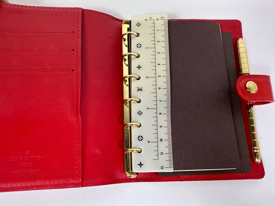 Louis Vuitton Vernis Monogram Agenda Day Planner Address Book With LV Ruler & LV Pen 4.5 X 6 [Photo 7]