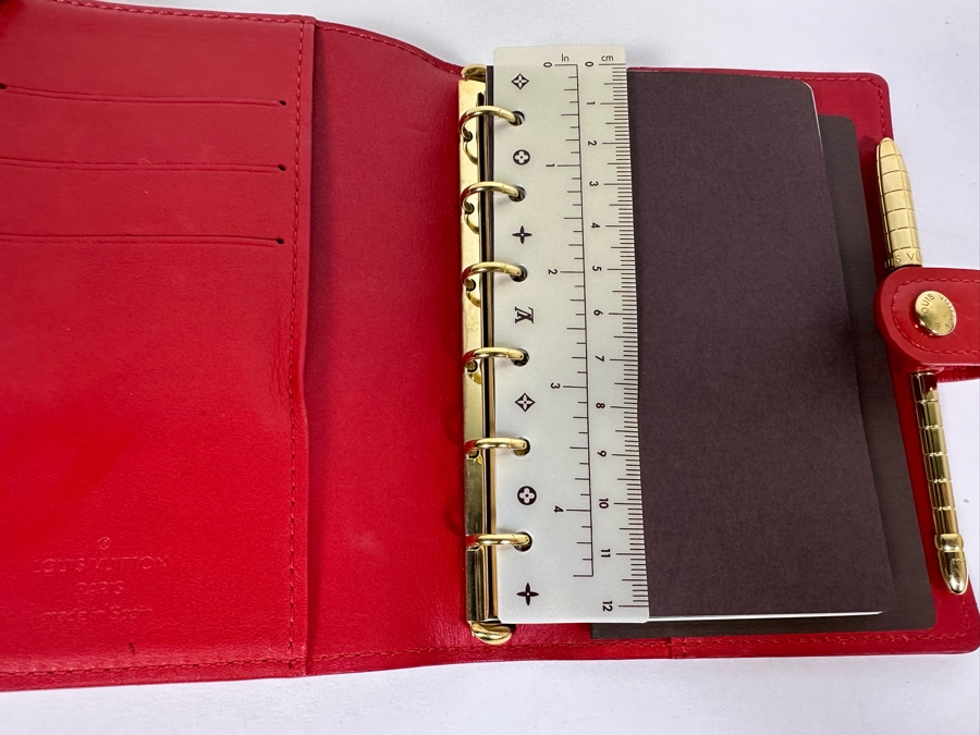 Louis Vuitton Vernis Monogram Agenda Day Planner Address Book With LV Ruler & LV Pen 4.5 X 6 [Photo 6]