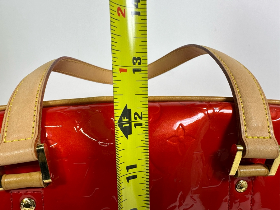 Louis Vuitton Vernis Monogram Sutton Red Leather Tote Shoulder Handbag 16.5 X 12.5 [Photo 21]
