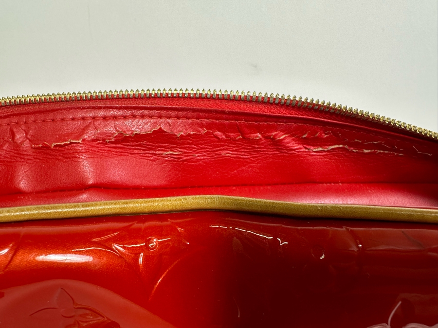Louis Vuitton Vernis Monogram Sutton Red Leather Tote Shoulder Handbag 16.5 X 12.5 [Photo 18]