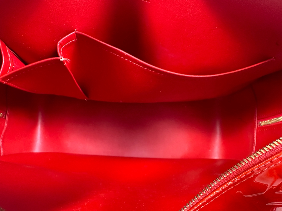 Louis Vuitton Vernis Monogram Sutton Red Leather Tote Shoulder Handbag 16.5 X 12.5 [Photo 14]