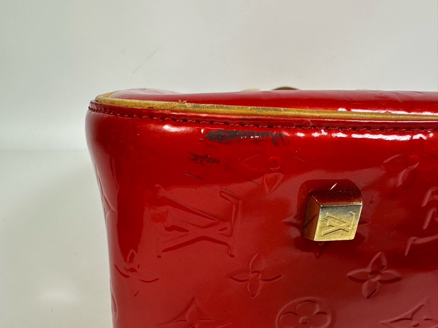 Louis Vuitton Vernis Monogram Sutton Red Leather Tote Shoulder Handbag 16.5 X 12.5 [Photo 10]