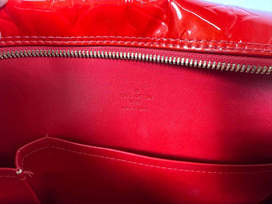 Louis Vuitton Vernis Monogram Sutton Red Leather Tote Shoulder Handbag 16.5 X 12.5 [Photo 13]