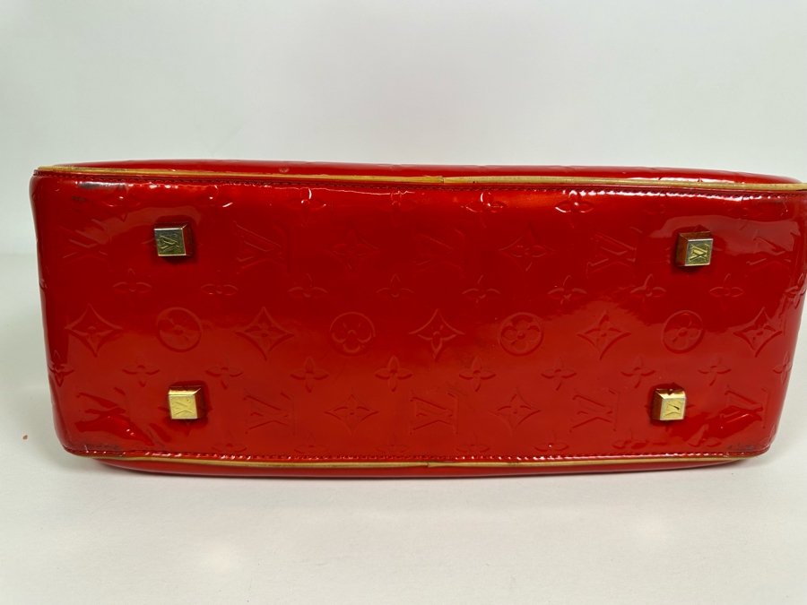 Louis Vuitton Vernis Monogram Sutton Red Leather Tote Shoulder Handbag 16.5 X 12.5 [Photo 9]
