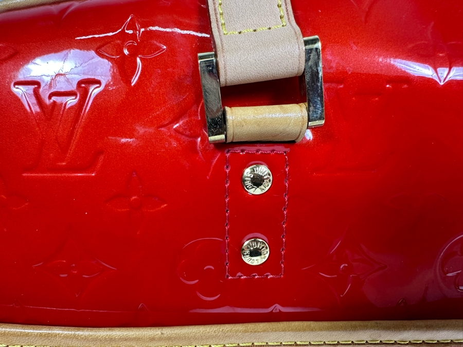 Louis Vuitton Vernis Monogram Sutton Red Leather Tote Shoulder Handbag 16.5 X 12.5 [Photo 19]