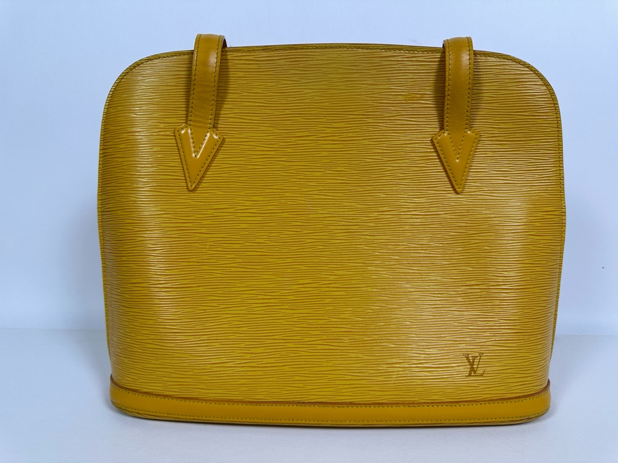 Louis Vuitton Epi Yellow Leather Lussac Shoulder Handbag 15W X 12H [Photo 2]