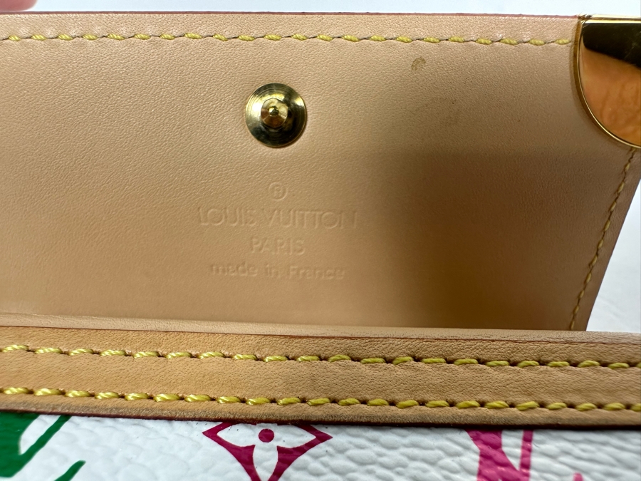 Louis Vuitton Porte Monnaie Plat Coin Purse Wallet White Multicolor Monogram 4W X 3H [Photo 6]