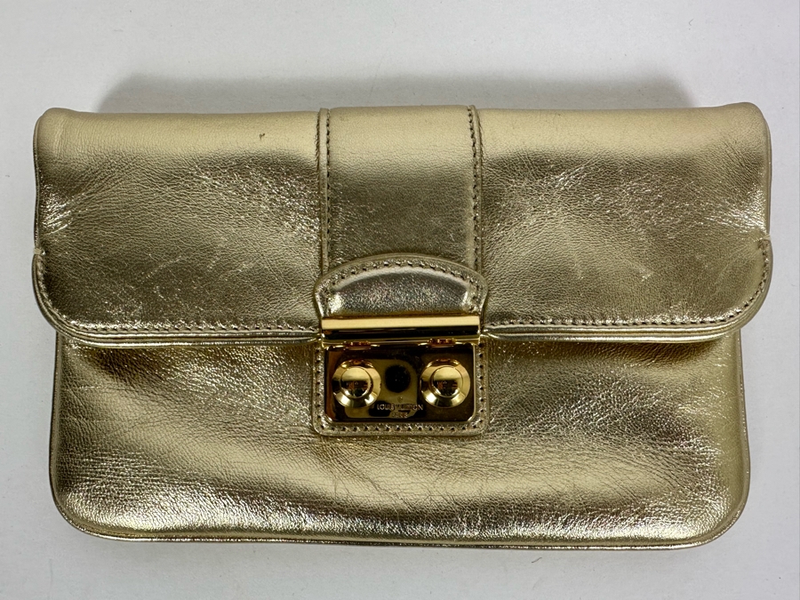 Louis Vuitton Sofia Coppola Slim Clutch Leather Handbag Gold 8W X 5H [Photo 2]