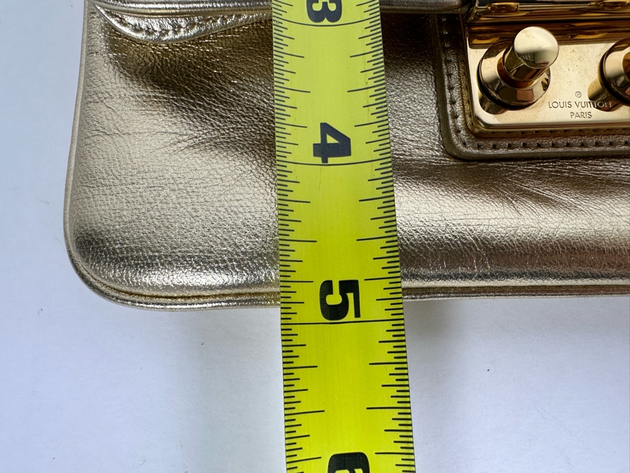 Louis Vuitton Sofia Coppola Slim Clutch Leather Handbag Gold 8W X 5H [Photo 10]