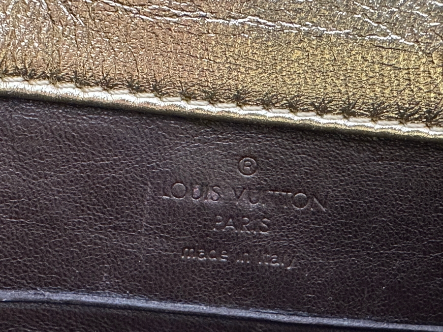 Louis Vuitton Sofia Coppola Slim Clutch Leather Handbag Gold 8W X 5H [Photo 8]