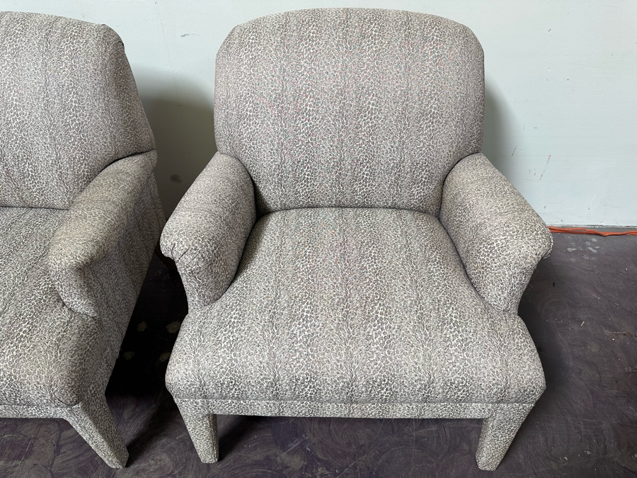Pair Of Animal Print Upholstered Armchairs 33W X 34D X 36H [Photo 5]