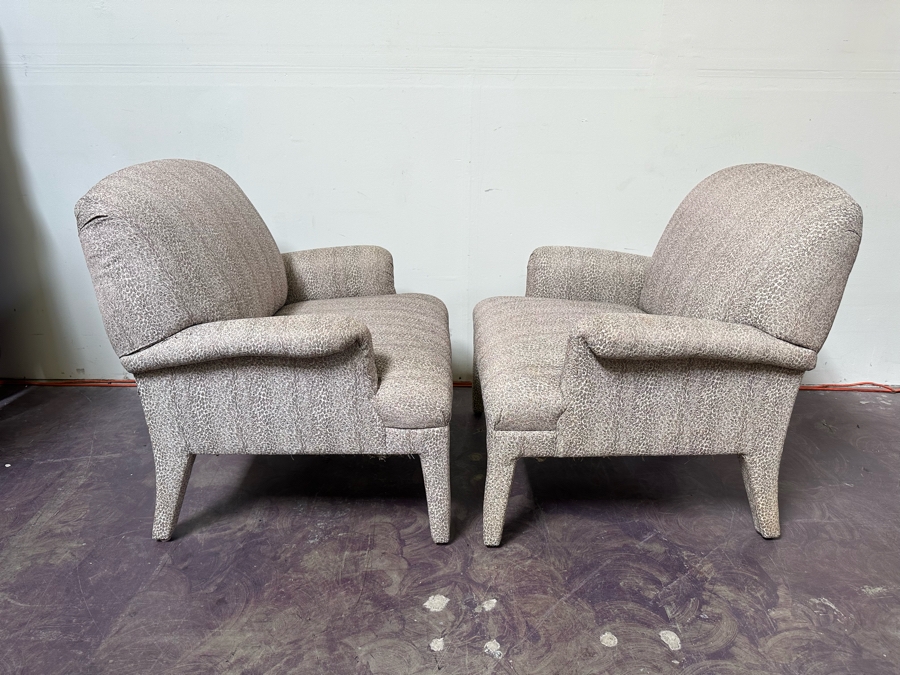 Pair Of Animal Print Upholstered Armchairs 33W X 34D X 36H [Photo 8]