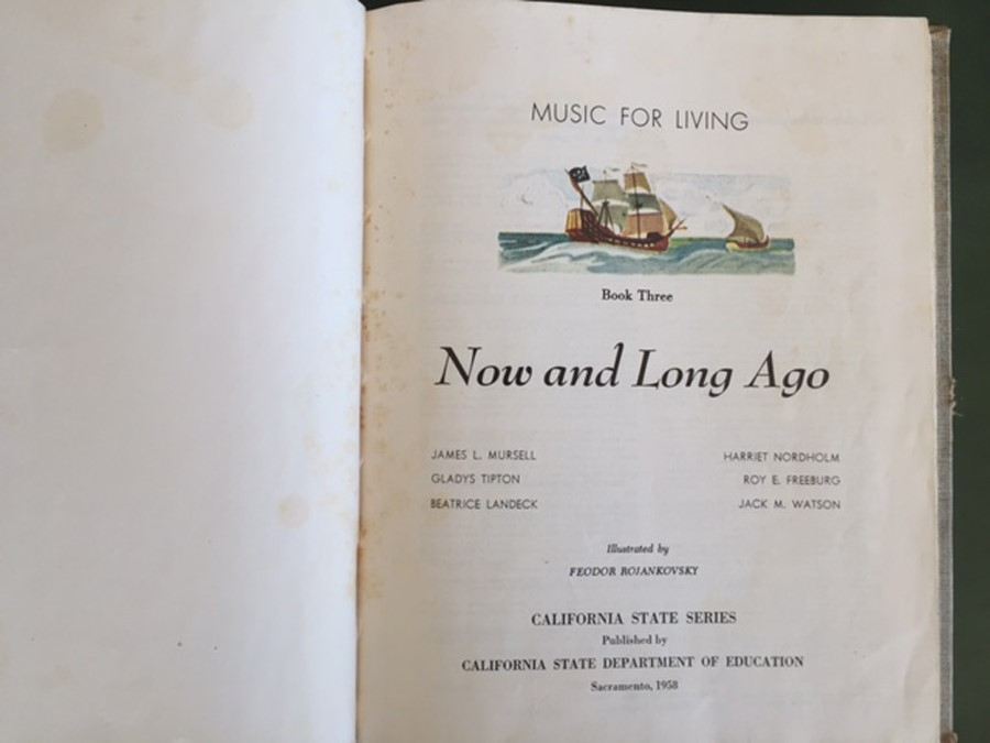 Pair of CA State Text Books - 1958 Music Now and Long Ago & 1931 Human Geography [Photo 4]