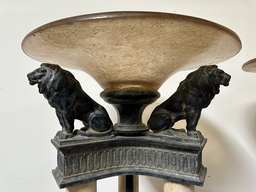 Pair Of Large Neo-Classical Style Lion Motif Torchiere Floor Lamps 77H X 24W [Photo 6]