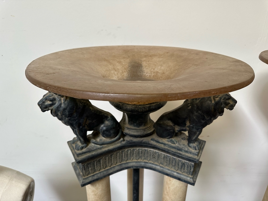 Pair Of Large Neo-Classical Style Lion Motif Torchiere Floor Lamps 77H X 24W [Photo 7]