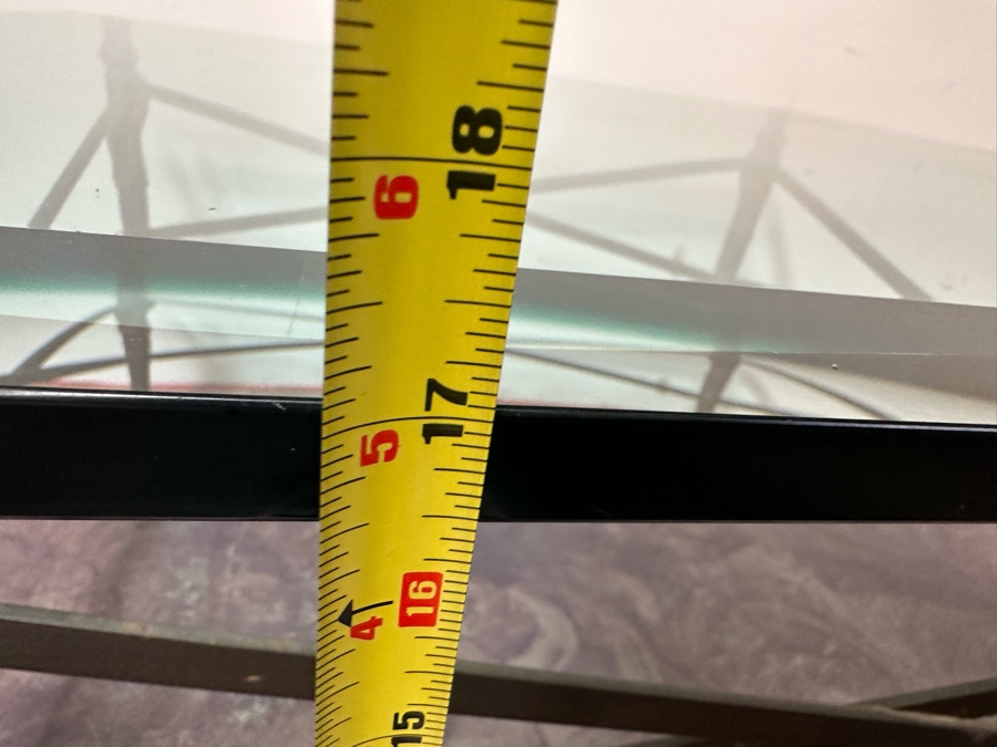 Metal Base Coffee Table With Beveled Glass Top 44 X 44 X 17H [Photo 10]