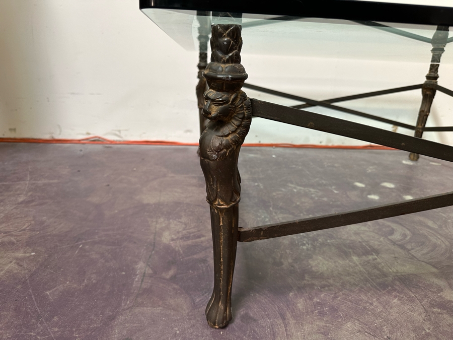 Metal Base Coffee Table With Beveled Glass Top 44 X 44 X 17H [Photo 6]