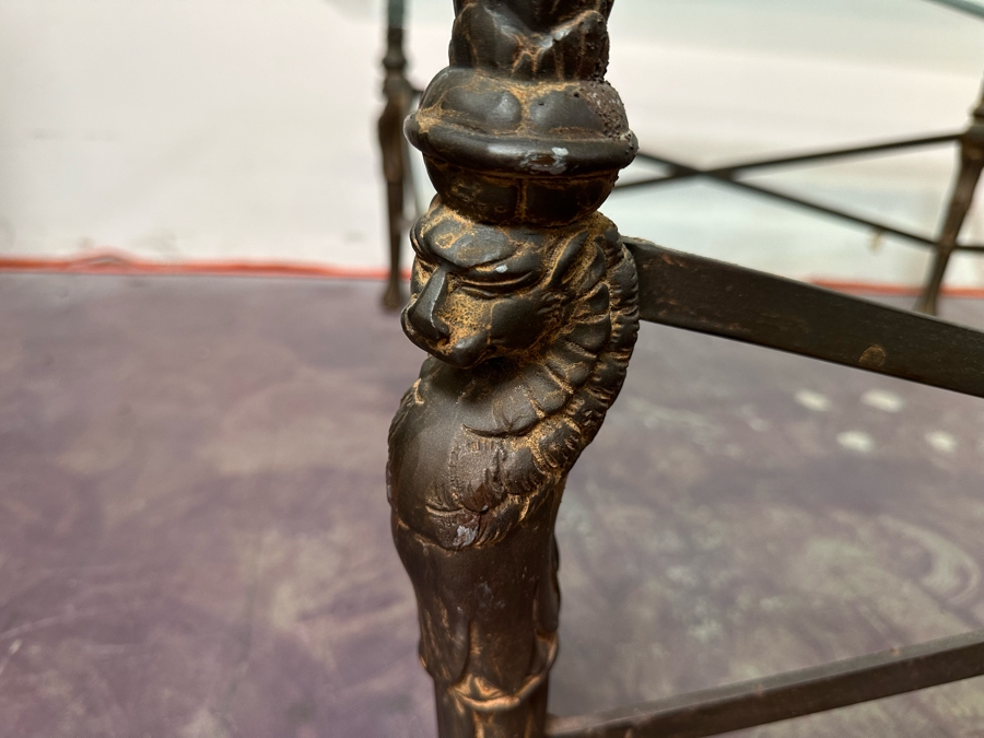 Metal Base Coffee Table With Beveled Glass Top 44 X 44 X 17H [Photo 4]