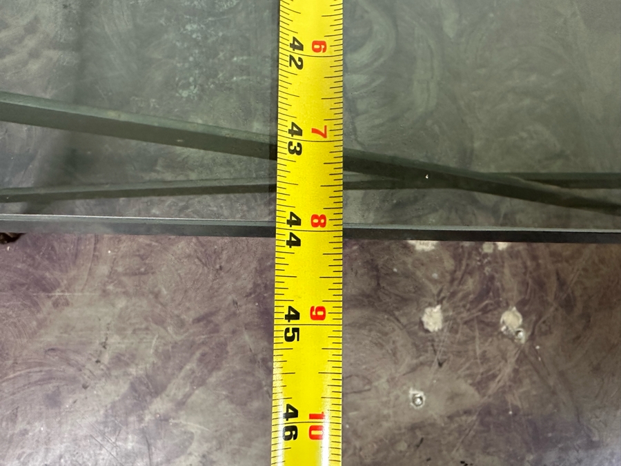 Metal Base Coffee Table With Beveled Glass Top 44 X 44 X 17H [Photo 9]