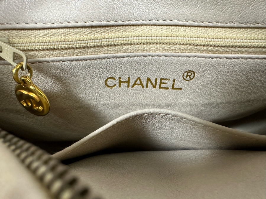 Vintage Channel Gold Leather Chain Mini Crossbody Bag With Tassel 8W X 5H X 2.5D [Photo 12]