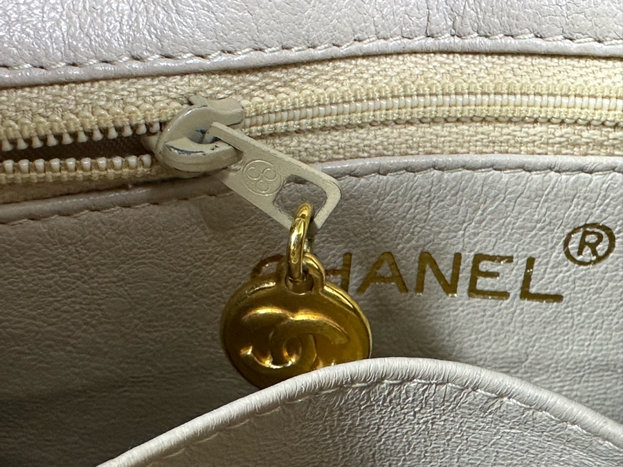 Vintage Channel Gold Leather Chain Mini Crossbody Bag With Tassel 8W X 5H X 2.5D [Photo 14]