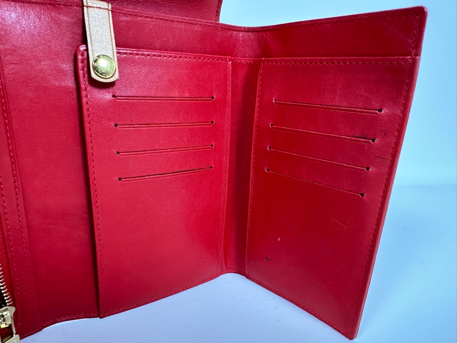 Louis Vuitton Vernis Monogram Walker Shoulder Wallet Handbag Red 4.25 X 7 [Photo 10]