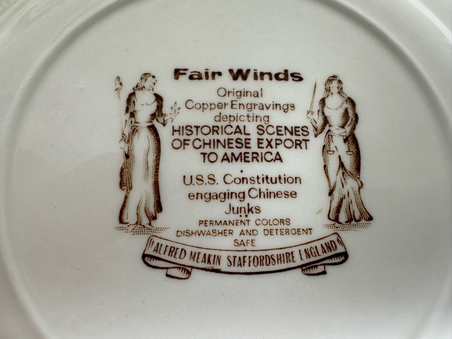 Alfred Meakin Staffordshire England Historial Scenes Of Chinese Export To America Fair Winds China 7 Pieces [Photo 11]