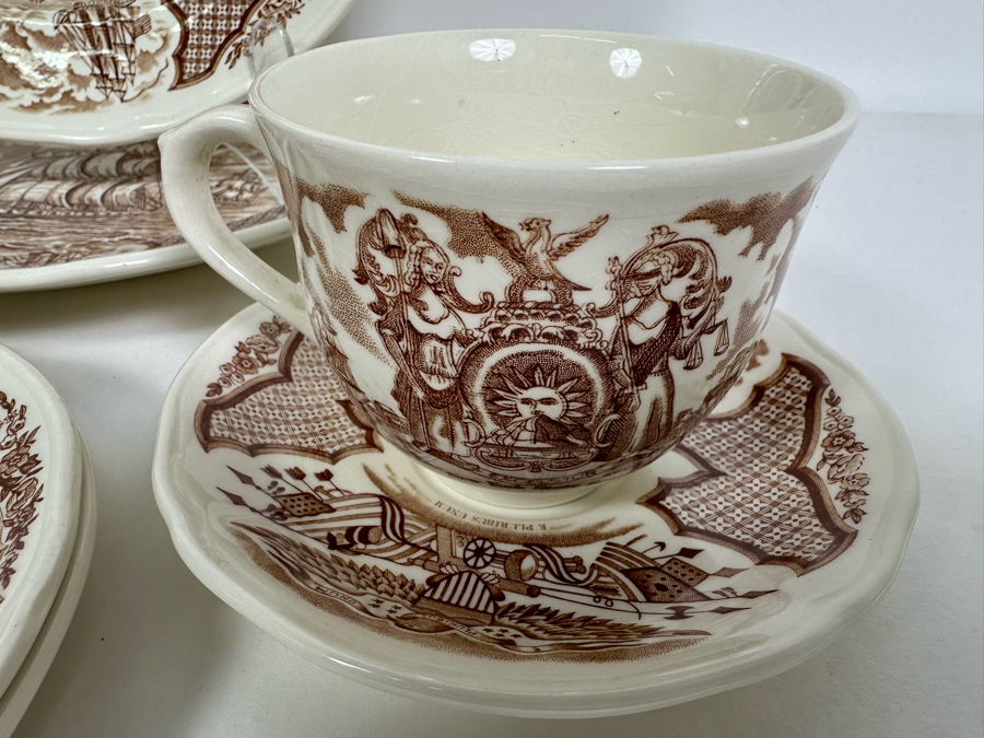 Alfred Meakin Staffordshire England Historial Scenes Of Chinese Export To America Fair Winds China 7 Pieces [Photo 8]