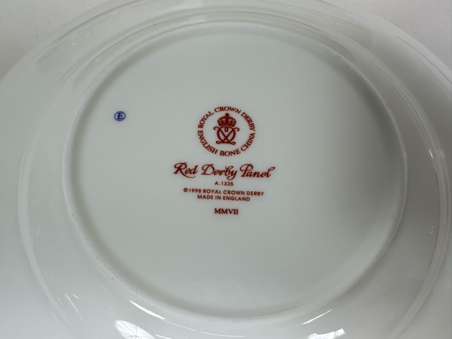 Royal Crown Derby English Bone China Red Derby Panel A.1335 Plates & Bowls 24 Pieces [Photo 11]