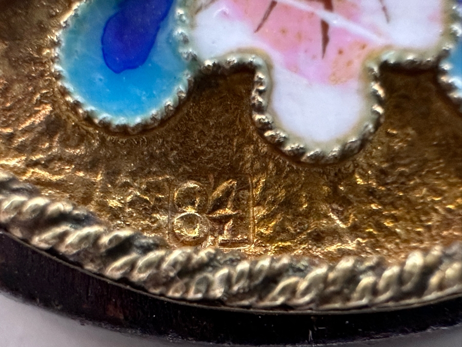 Stunning Russian Judaica Silver Enamel Filigree Mezuzah On Wood Hallmarked 84 9L X 2.25W 154.7g [Photo 13]