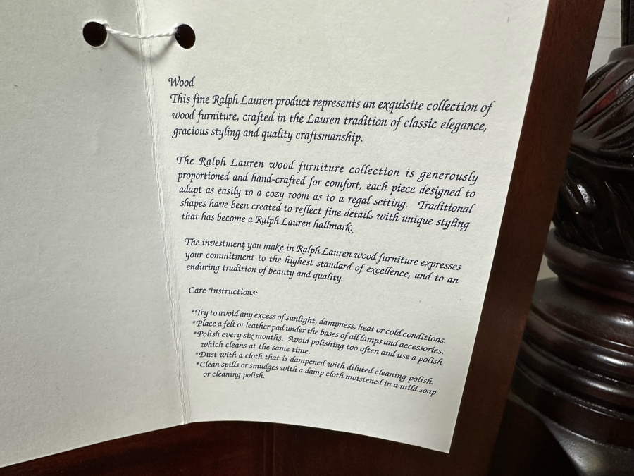 Stunning Ralph Lauren Mahogany Eastern King Size Bed [Photo 11]