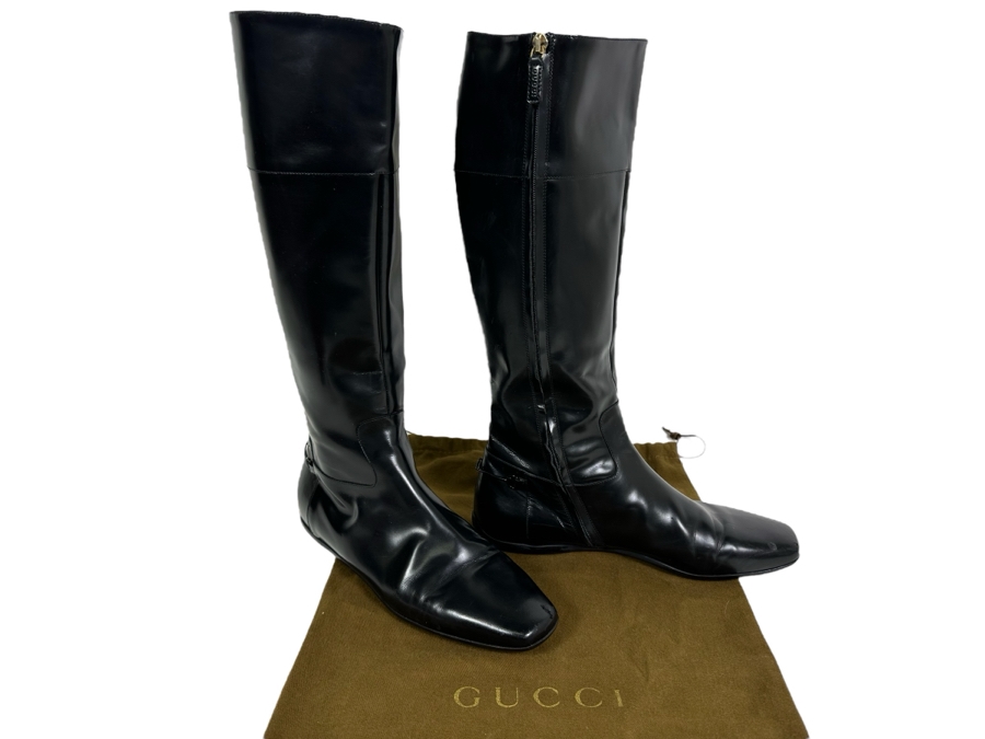 GUCCI Black Leather Boots Size 39 1/2 - 9 US