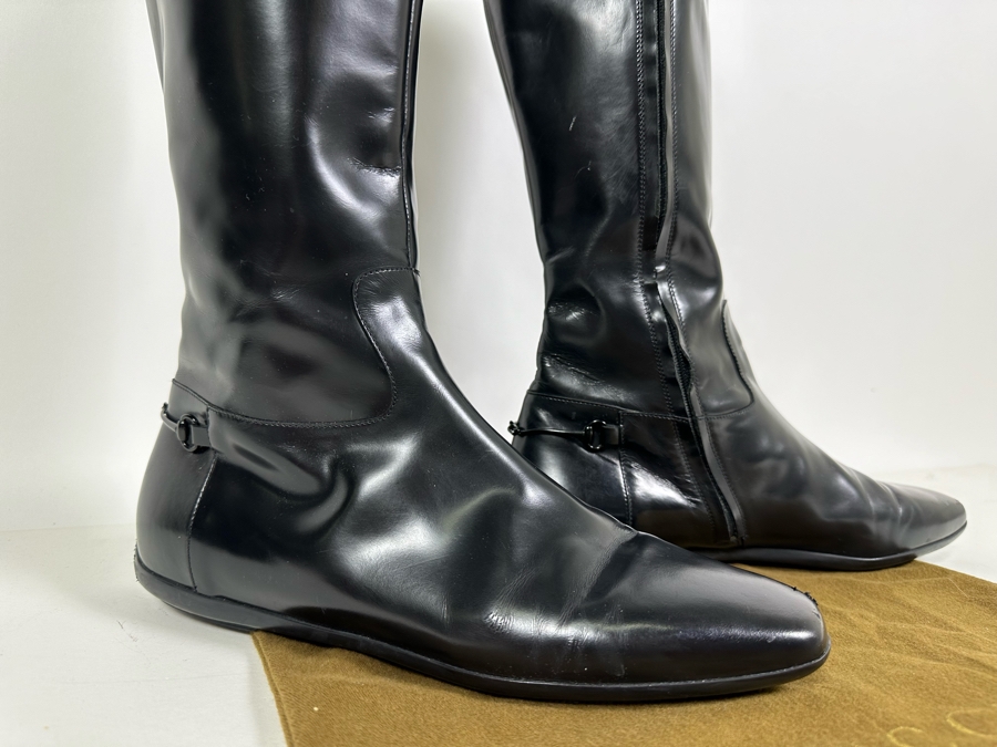 GUCCI Black Leather Boots Size 39 1/2 - 9 US [Photo 6]