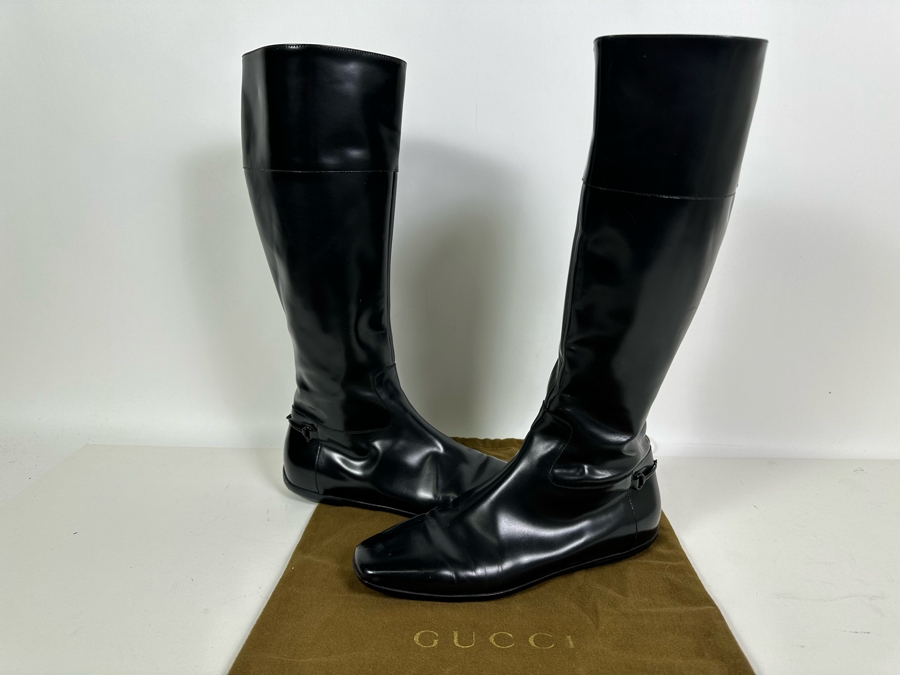GUCCI Black Leather Boots Size 39 1/2 - 9 US [Photo 7]