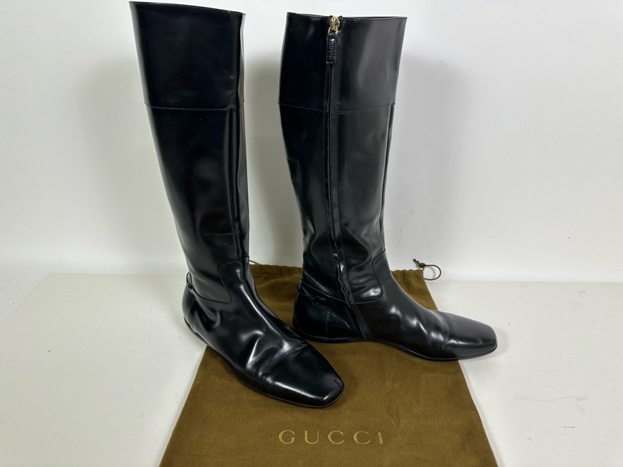 GUCCI Black Leather Boots Size 39 1/2 - 9 US [Photo 4]