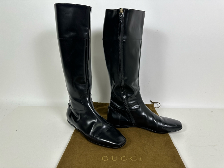 GUCCI Black Leather Boots Size 39 1/2 - 9 US