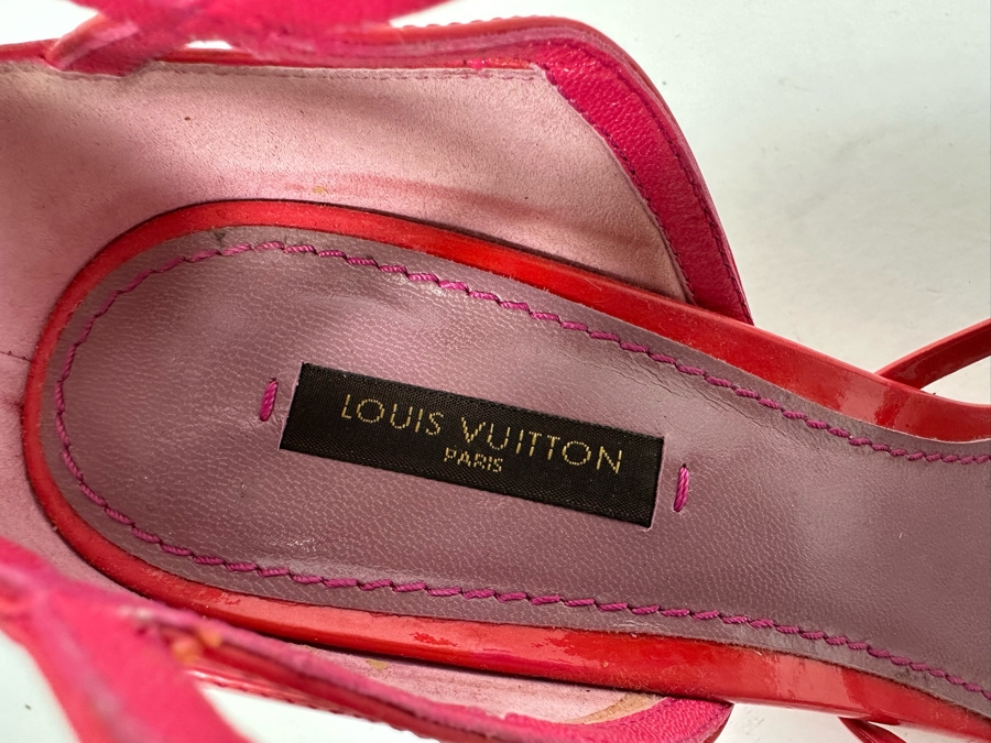Louis Vuitton Patent Wedge Sandals Size 38 1/2 US Size 9 [Photo 15]