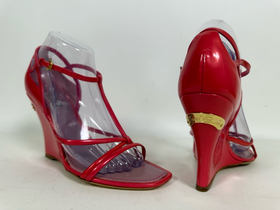 Louis Vuitton Patent Wedge Sandals Size 38 1/2 US Size 9 [Photo 3]
