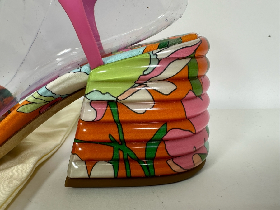 FENDI Promenade Floral Print Sandals 38 1/2 US Size 8.5 [Photo 7]