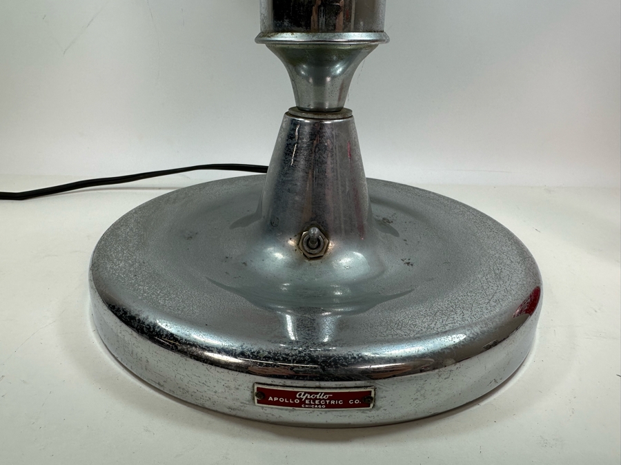 Apollo Electric Co Art Deco Chrome Bankers Jeweler's Desk Lamp 25W X 23H [Photo 7]