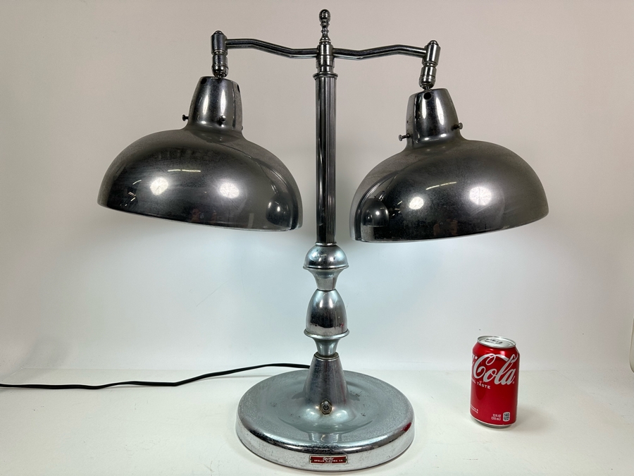 Apollo Electric Co Art Deco Chrome Bankers Jeweler's Desk Lamp 25W X 23H [Photo 4]