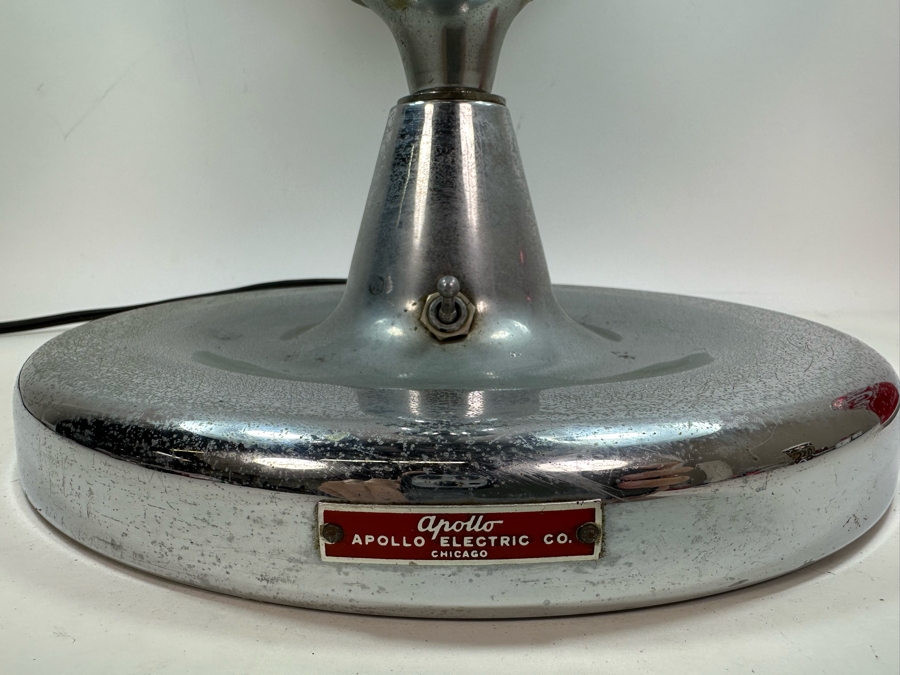 Apollo Electric Co Art Deco Chrome Bankers Jeweler's Desk Lamp 25W X 23H [Photo 6]