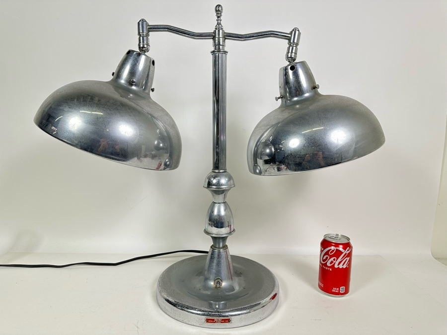 Apollo Electric Co Art Deco Chrome Bankers Jeweler's Desk Lamp 25W X 23H [Photo 9]