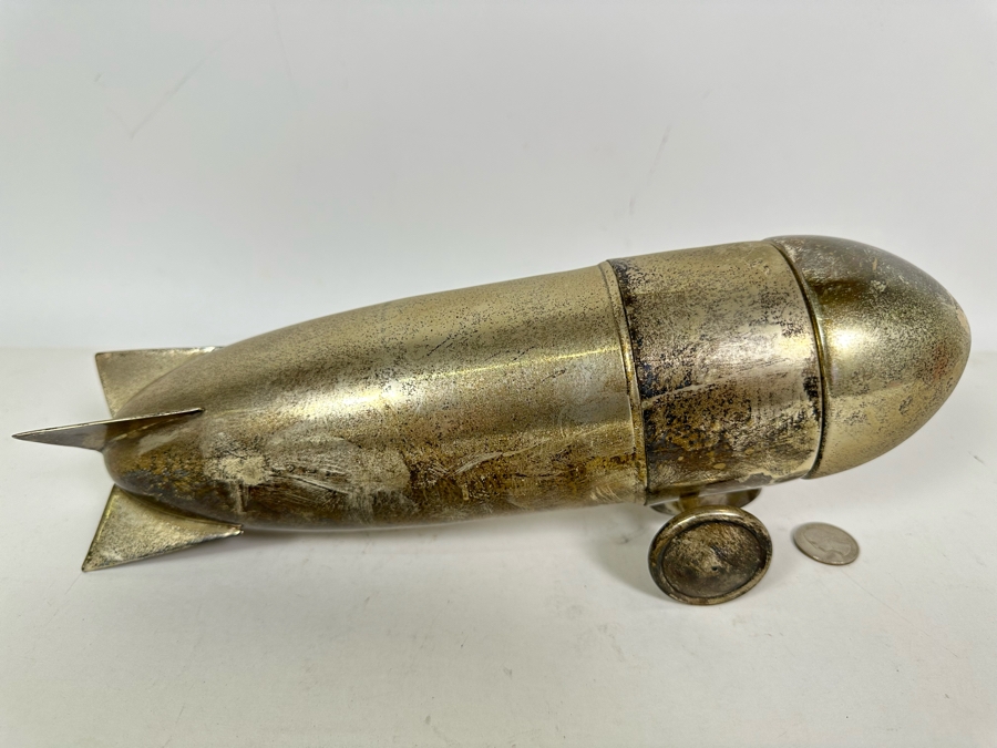 Vintage 1930s Art Deco Silverplate Zeppelin Cocktail Shaker 12.5L [Photo 6]