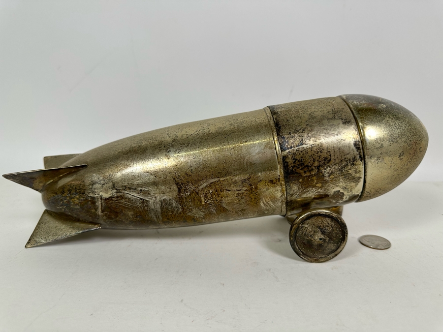 Vintage 1930s Art Deco Silverplate Zeppelin Cocktail Shaker 12.5L [Photo 2]