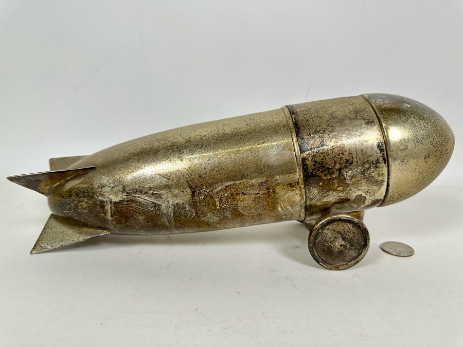 Vintage 1930s Art Deco Silverplate Zeppelin Cocktail Shaker 12.5L [Photo 4]