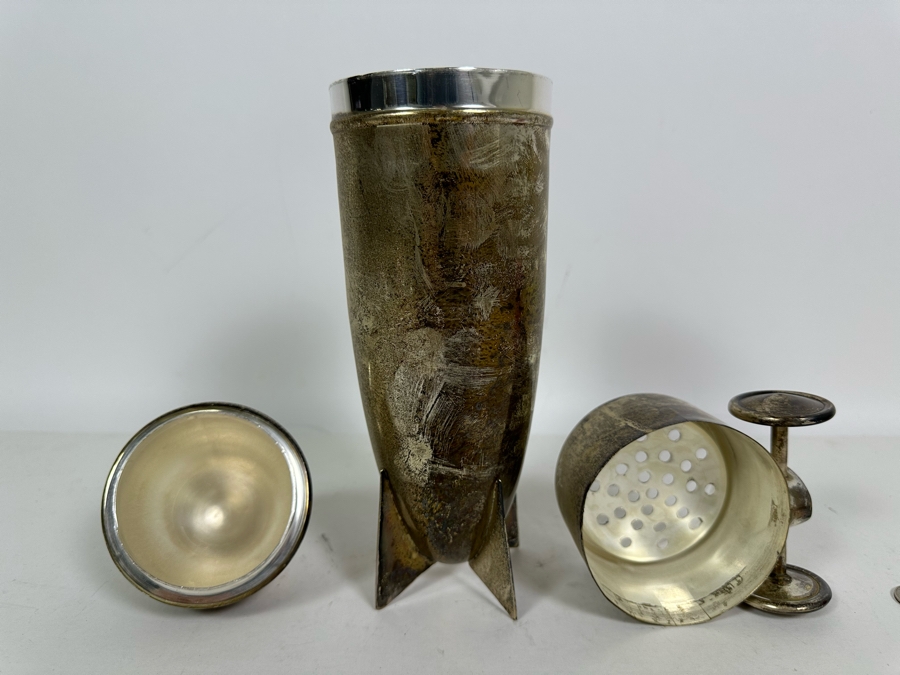 Vintage 1930s Art Deco Silverplate Zeppelin Cocktail Shaker 12.5L [Photo 11]
